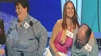 Marika Fruscio oops big boobs pop out of dress live tv.