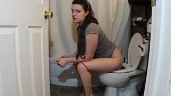 Black girl farting toilet