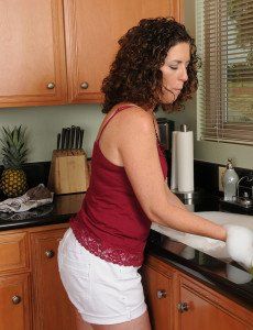Milf doing dishes