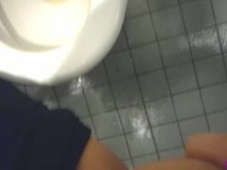 Peeing bathroom floor