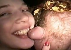 Hairy girls lick penis load cumm on face
