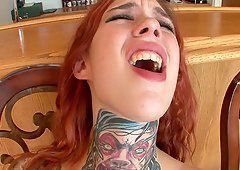 best of Cock and fuck blowjob tattooed slave
