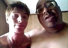 Daddy Holds and Face Fucks Young Boy Before Letting Him Cum.