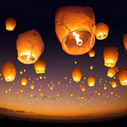 best of Paper flying lanterns good luck Asian