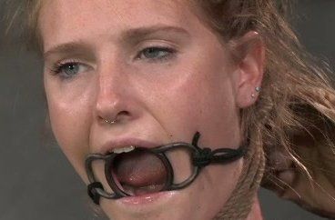 Jumbo reccomend Ring gagged girl mouth fucked
