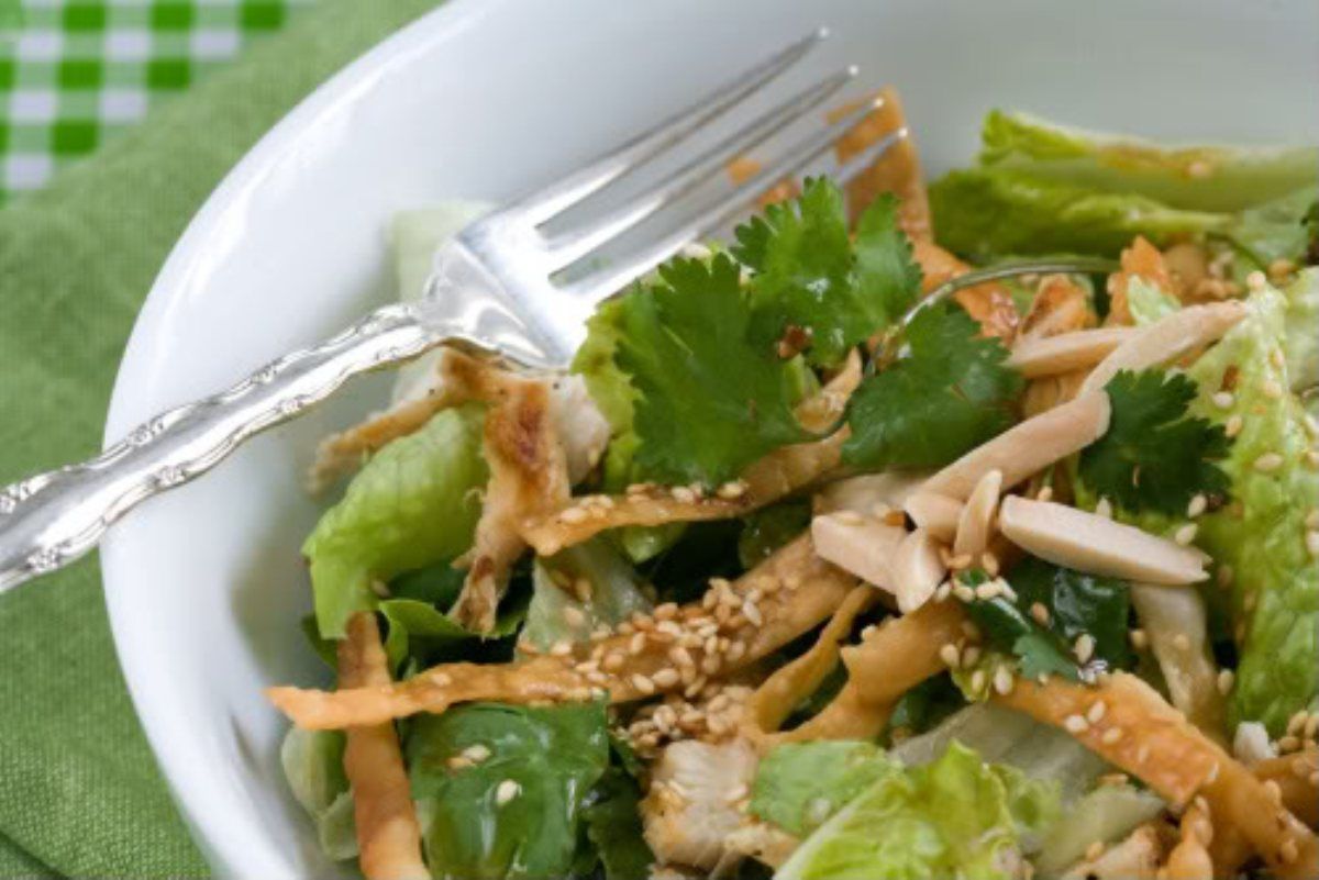 best of Cooked dressing Asian chicken with salad