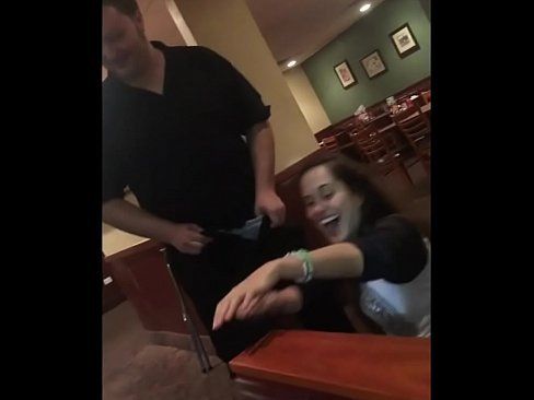 Blowjob befor waitress gets back Blowjob