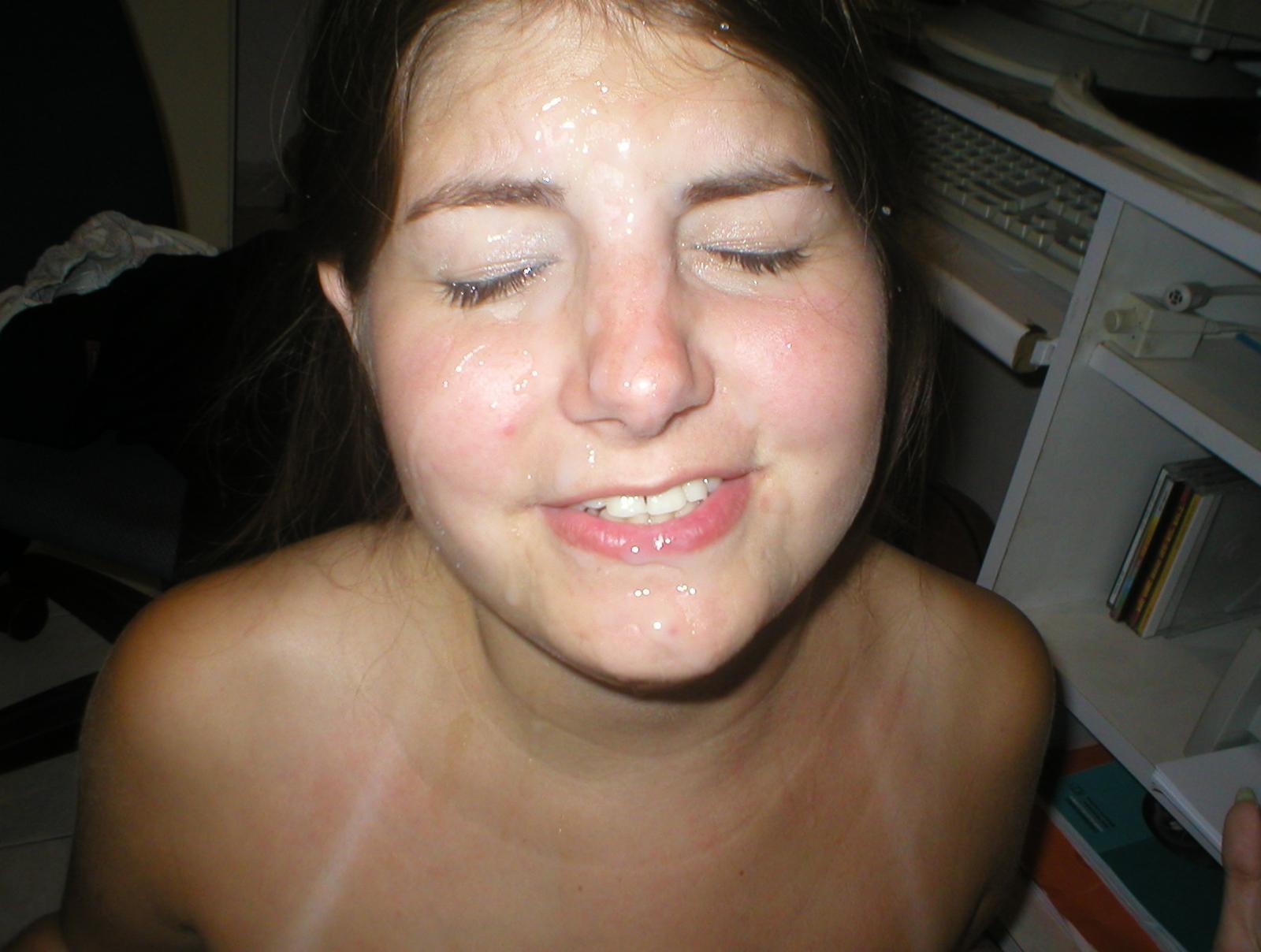Amature girl self pic of cum on face Sexy HD compilation image