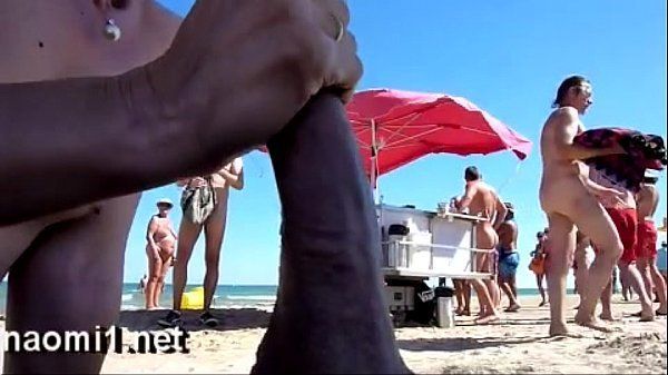 Ebony transgender handjob dick on beach