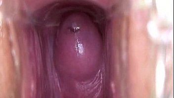 Moment of orgasm speculum view of inside of vagina