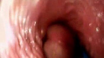 Moment of orgasm speculum view of inside of vagina